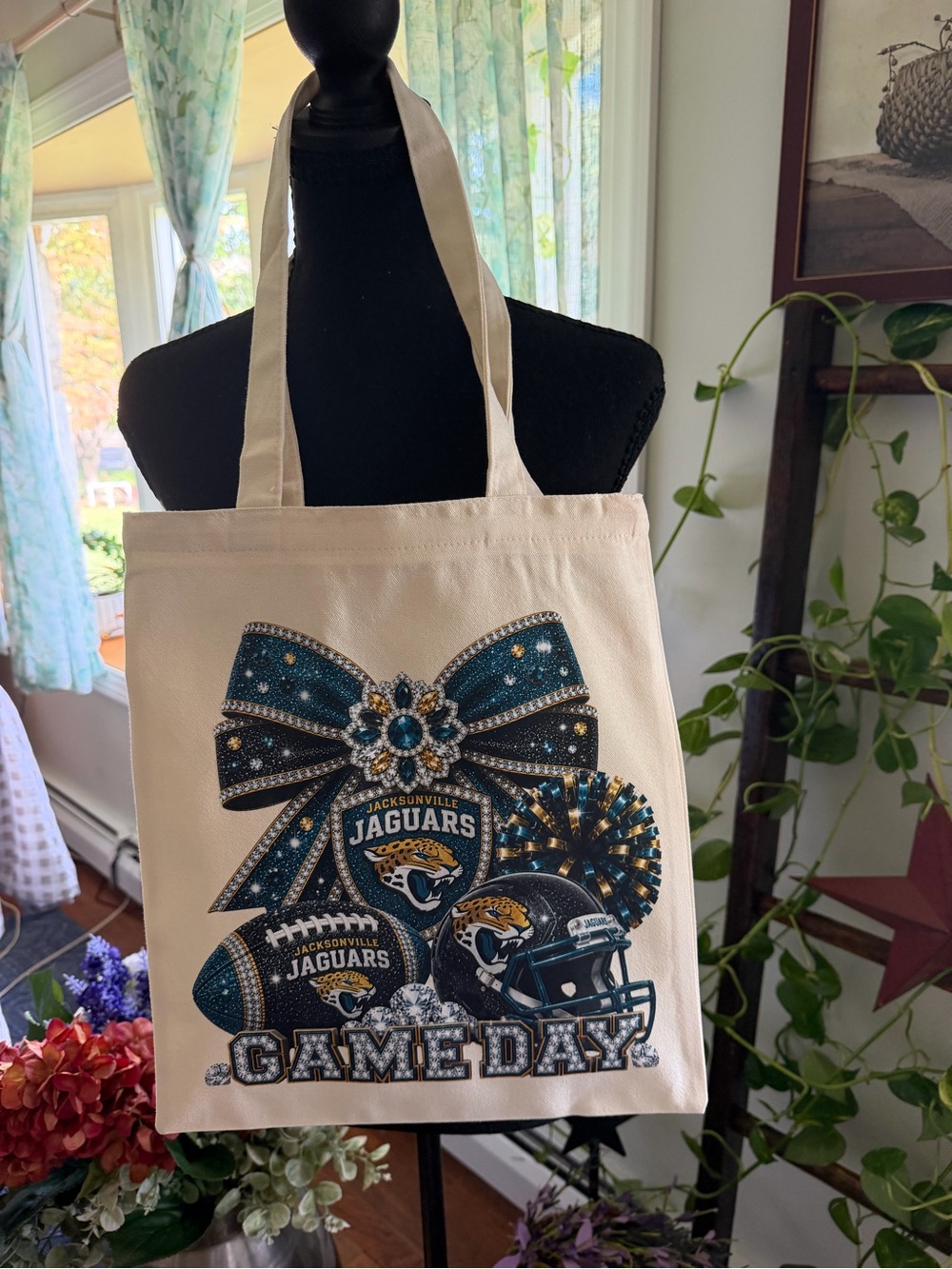 Jaguars Game Day Cream Tote Bag